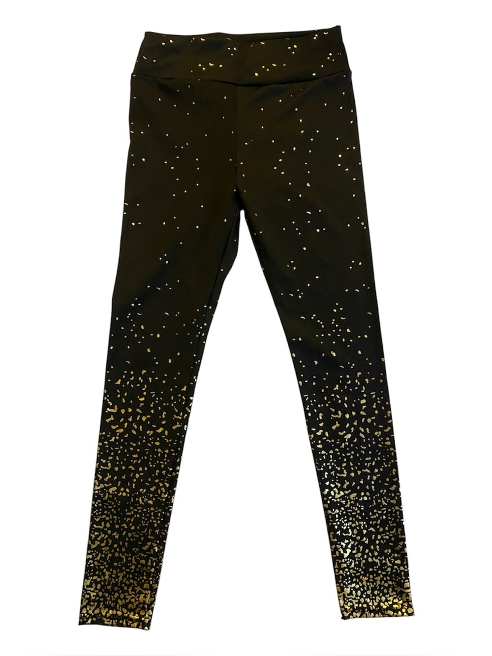 Black Leggings with Gold Speckle Ombre NWOT